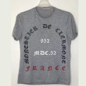 MONCLER Men's Gray Short Sleeve T-Shirt Medium